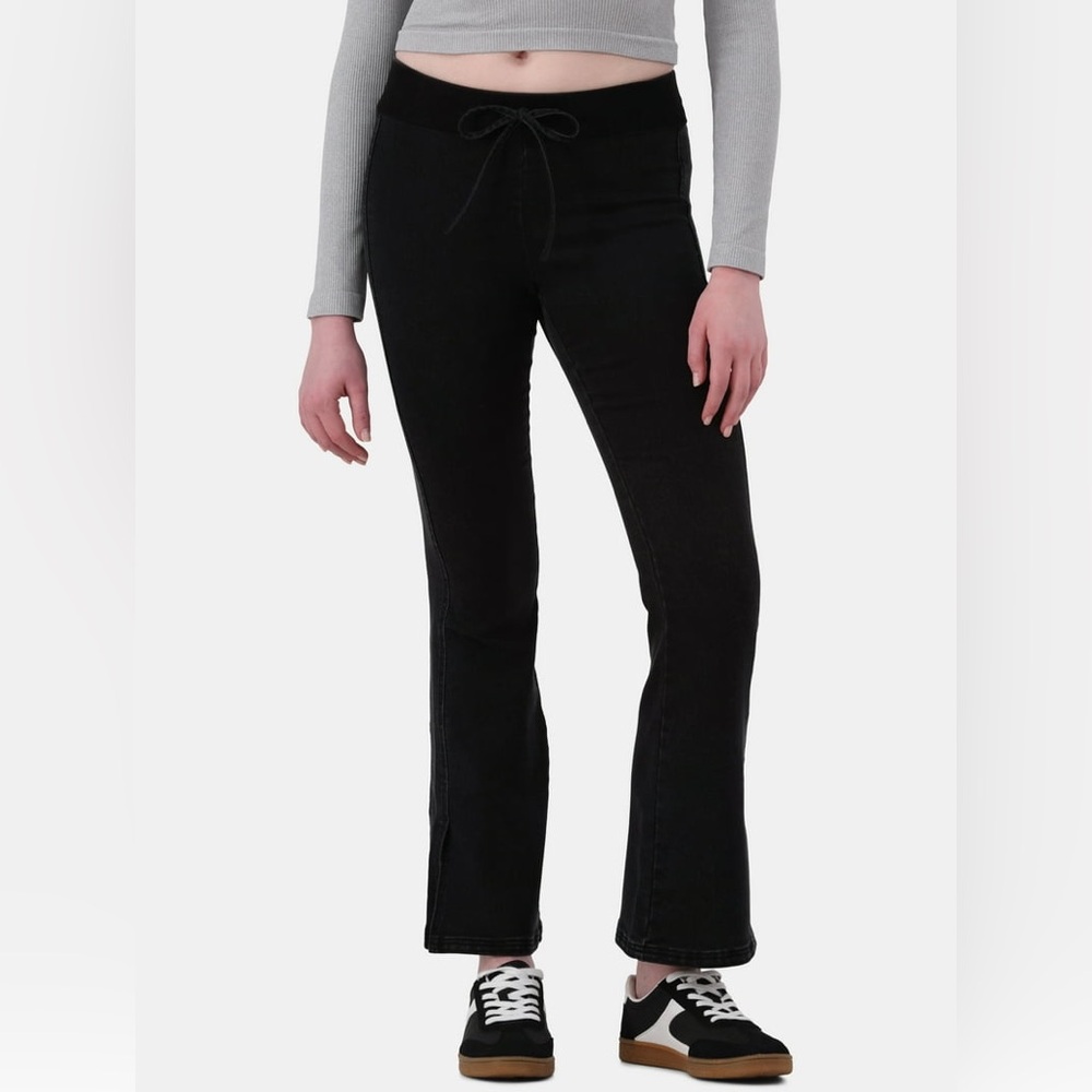 No Boundaries Sweatpants Sz 20 Black Flare Leg Drawstring Casual Everyday Wear